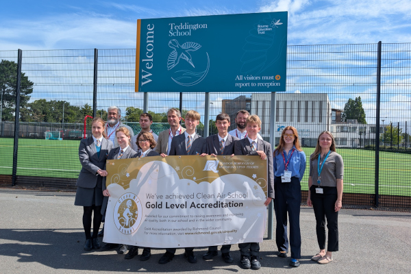 Teddington School celebrates achieving Gold Clean Air School Accreditation status