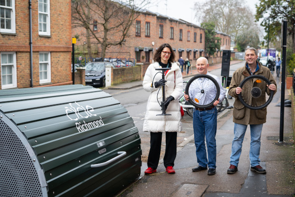 Richmond celebrates cycling milestone as 100th bikehangar installed